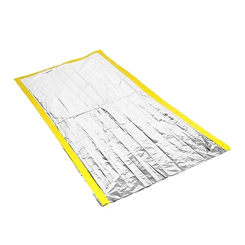 GRIRIW Outdoor Survival Portable Emergency Foil Blanket for Camping Hiking and First Aid Silver and Yellow