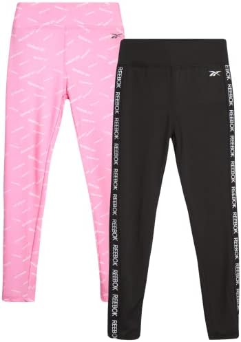 Reebok Girls’ Leggings – 2 Pack Active Performance Sports Tights (Size: 7-16)