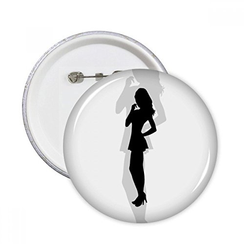 Badge bouton rond idée cadeau pin's silhouette de femme décoration vêtements