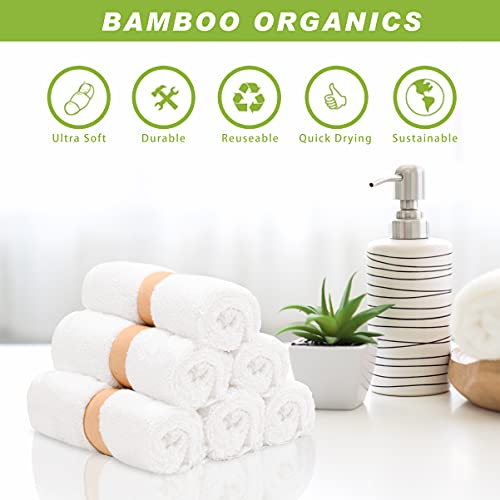 JoJo-Jr-Bamboo-Face-Cloths-Baby-wash-Cloths-Pack-of-6-25-x-25-cm-Face-Flannels-500-GSM-Thick-White-Flannels-Face-Cloth-Reusable-face-Towels-for-Newborns-Makeup-Removal-Face-Body-Cleaning