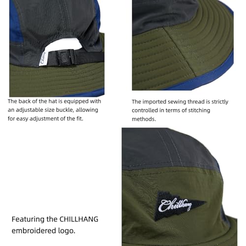 Image of Color-Blocked Fisherman Style Sun Hat for Outdoor Camping, Surfing & Vacations - Wide Brim, UV Protective, Anti-Slip