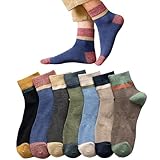 [EZATING] 靴下 メンズ カジュアル 【防臭・抗菌・吸汗・通気性 綿】 スポーツソックス 7足セット 中厚手 24-28cm カラフルソックス 室内 アウトドアソックス 通勤 春夏秋冬