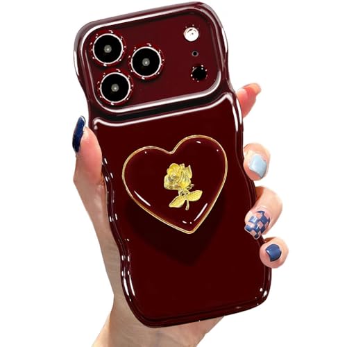 Coque iPhone 17 Pro Max ondulée rose fleur : le cadeau mignon parfait pour filles