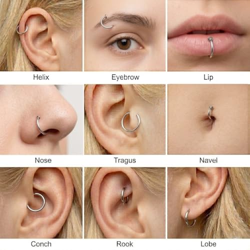 Image of Via Mazzini 11mm Clip-On Non-Pierced Earrings Hoops Fake Earrings /Lip Nose Belly Eyebrow Earrings Body Jewellery For Men & Women (1 Pair)