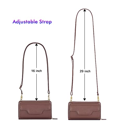 Image of nuoku Small Purse for Women, RFID Blocking Wristlet Wallet, Crossbody Clutch with Cell Phone Pocket