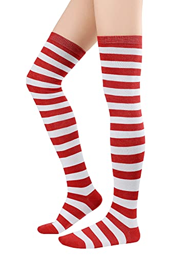 Image of Azue Women Non Slip Thigh High Socks Fashion Tube Stockings above Knee Cosplay Socks