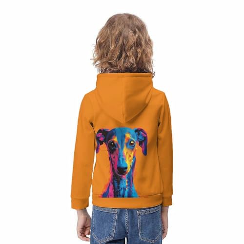 Pull lévrier 3D pour enfant de 9 à 11 ans sweat à capuche imprimé chiot