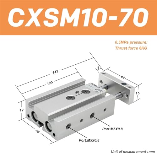 Vérin pneumatique CXSM10-70 à roulement haute précision