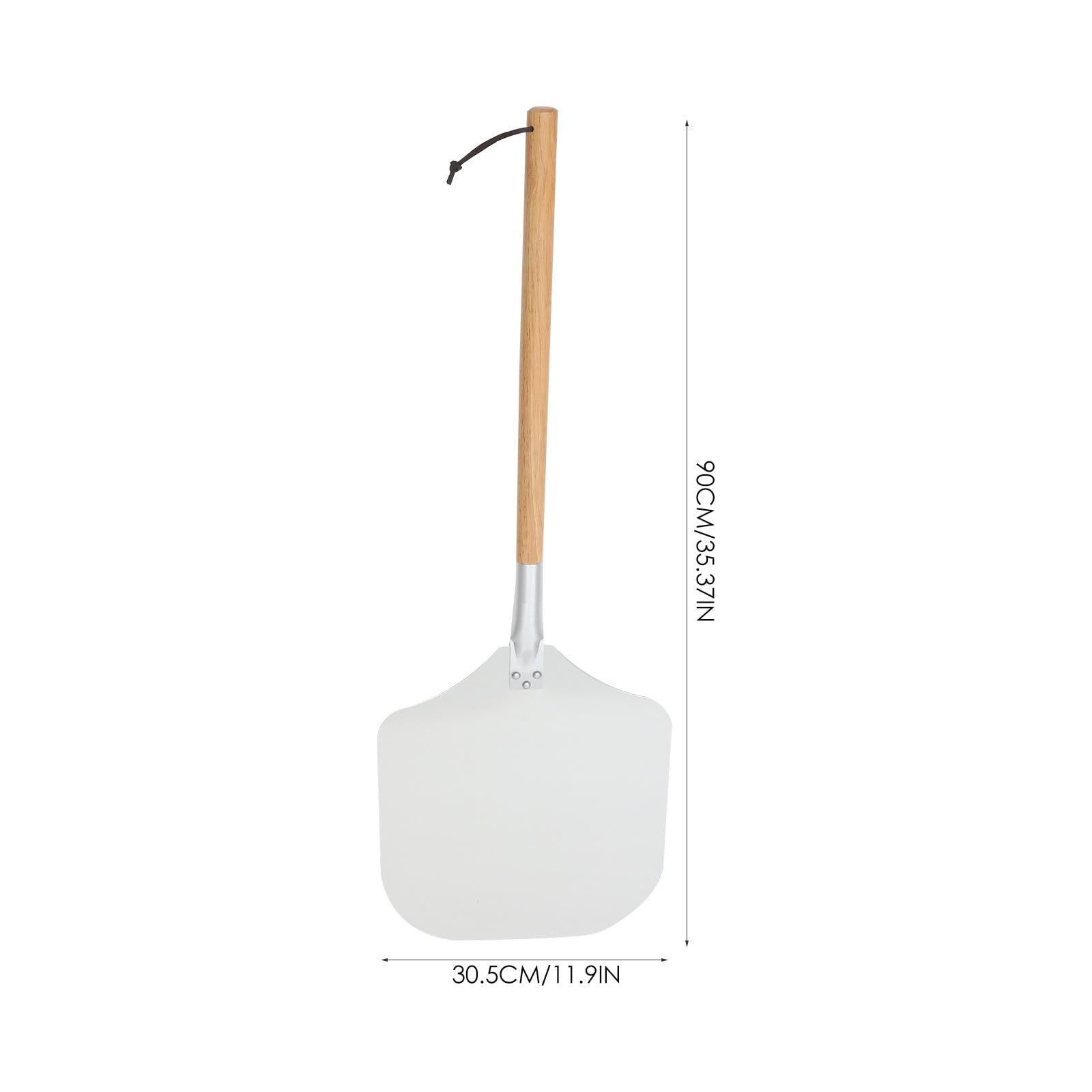 DOITOOL 2 Stück Pizzaschneider und Pizzaschaufel aus Aluminium und Holzgriff Abnehmbar für Pizza und Kuchen Backzubehör Platzsparend und Hitzeschutz für Backofen Anwendungen