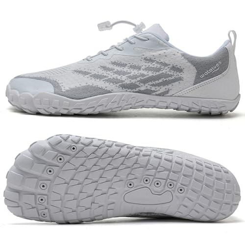 Image of WateLves Water Shoes Men Women Beach Barefoot Aqua Socks Breathable Wide Swim Outdoor Walking Anti Slip Pool Shoes for Hiking Kayaking Diving Surfing