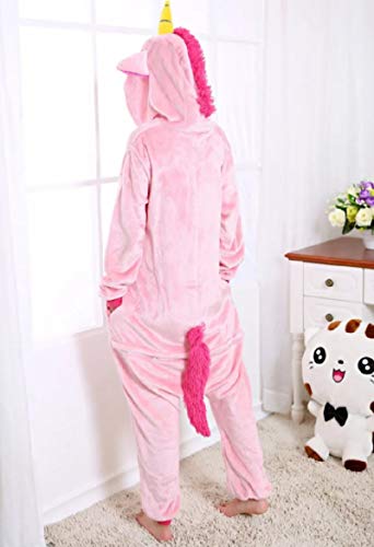 Fantasia Kigurumi Unicórnio Rosa Festa do Pijama Tamanho: M 40-42