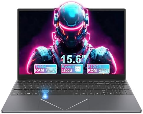 Ordinateur Portable 15,6" Pouces Laptop,16go de RAM,512go de SSD,AMD Ryzen 5 3500U 4-Core PC Portable,IPS 1980x1080,Suitable for Daily Office,Study,Gaming,Inclus Une Port réseau,Clavier à Membrane.