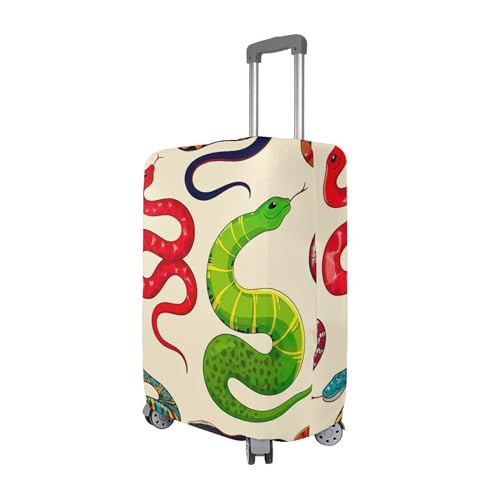 Joisal Prints Luggage Protector Suitcase Cover Cute Protection Snakes Beige Travel Luggage Accessories, S, Fits 18-20 Inch Case3