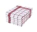 Pasam Home KOCHeRE Lot de 6 torchons et torchons de cuisine à carreaux 100 % coton doux Lavable en machine à vaisselle et chiffons à main Rouge et blanc