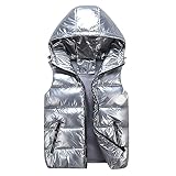 Copelsie Mantel Damen rot, Winterjacke Damen lang, Daunenweste Baumwolle Weste Frauen Damen Winter Warm Weste Einfarbige Reißverschluss Ärmellose Steppjacke Taschen Mantel