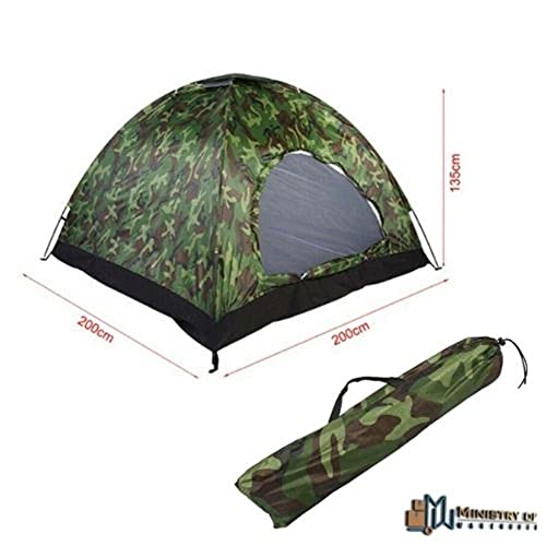 Carpa impermeable camuflaje 4 personas camping miniatura 2