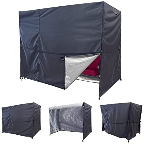 Outdoor Swing Cover 2 Triple Seater Hammock Cover Garden Swing Cover Garden Hammock Glider Chair Cover Patio Furniture Cover UV Resistant Swing Canopy Cover All Weather Protection Cover
