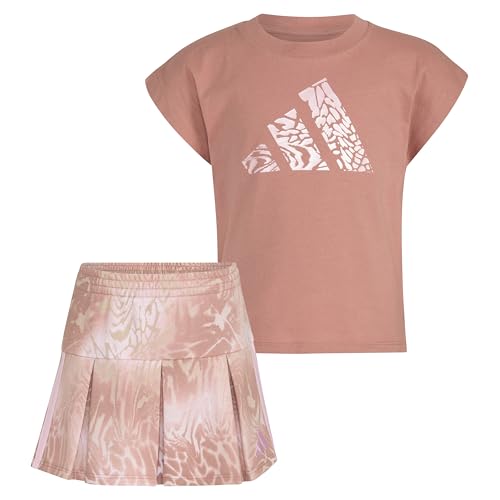 Image of adidas Girls' Sleeveless Box Top and Aop French Terry Skort Set