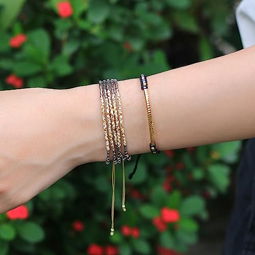 Image of KELITCH Layered Miyuki Beads Bracelets Adjustable Strand Bracelets Bangles Bohemian Style Summer