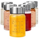 Mymanjerfu Glasflasche 300ml mit Deckel - 6er Pack, Trinkflasche Glas aus Borosilikatglas -...