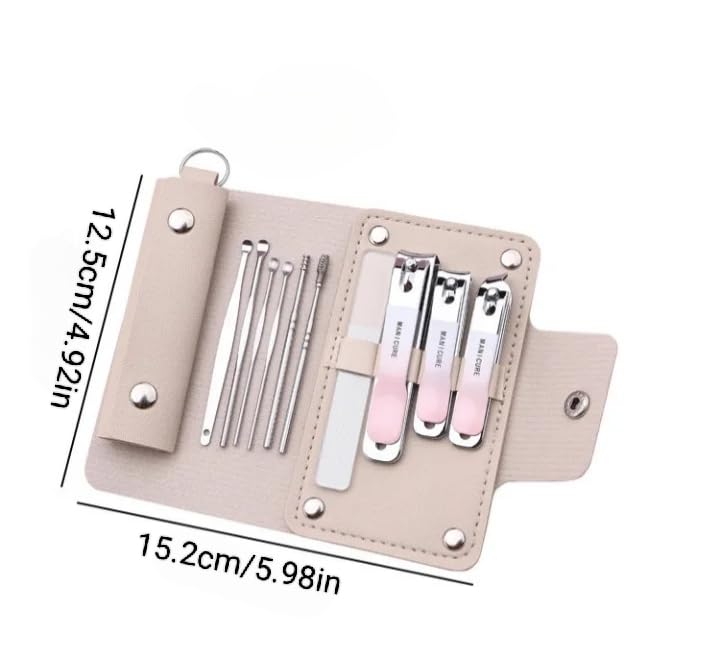 10-Piece Nail Clippers Kit Complete Manicure Pedicure Tools Set for Women Includes Ear Digging Spoon Travel-Friendly Grooming Kit — view 9