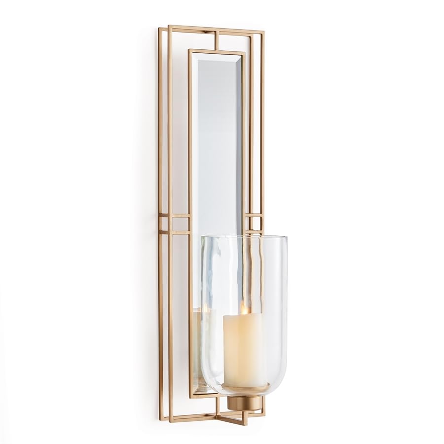 Napa Jemma Wall Sconce, 7.75 x 7.5 x 28, Champagne Gold/Clear