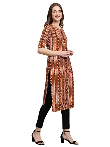 Image of Pinkmint Women's Crepe Black Color Floral Printed Straight Kurti(MD-530349)