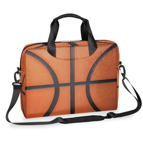 Sac à bandoulière pour ordinateur 14-16 pouces Mexpekil orange motif basketball