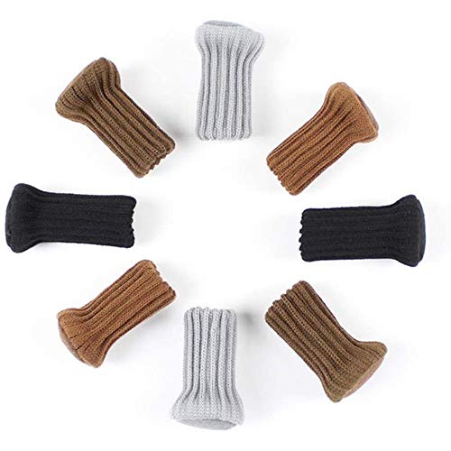 POFET 24pcs Chair Leg Socks Furniture Leg Socks Knitted Furniture Caps Set Non-slip Chair Leg Floor Protectors Chair Feet Covers Black - Image 4