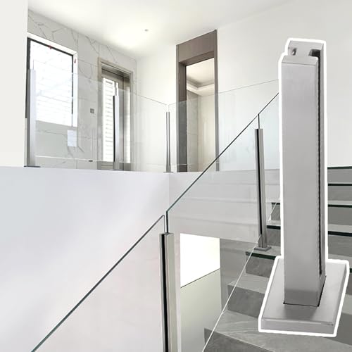 Poste de barandilla de vidrio para escaleras modernas con soportes incluidos