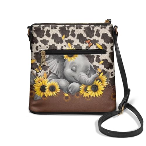 Image of Leather Women Crossbody Hobo Bag Satchel Purse Handbag with Adjustable Shoulder Strap and Zipper Pockets