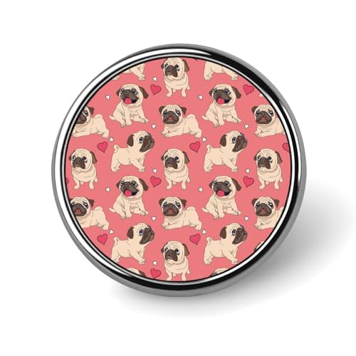 バッジ 円形 徽章 かわいい パグ犬 缶バッジ 胸章 ピンバッチ ボタンブローチ 25mm おしゃれ ネクタイピン コレクション バッグ飾 帽子 胸飾り かばん掛け 工芸品 取付簡単 男女兼用 プレゼント