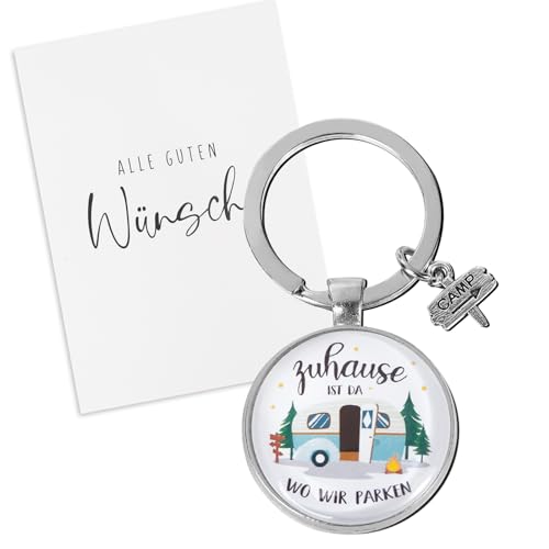 COLOFALLA Wohnwagen Geschenk Schlüsselanhänger Wohnwagen Deko Zubehör Glücksbringer Geschenke für Camper Camperin Wohnmobil Wohnwagen Campervan Weihnachten Neujahrsgeschenk