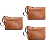 SAFIGLE 3St Lederhandtasche kreditkarte luxlly geldborse schlüsselkette beemysafe anahtarlık ratschengurte spanngurte geldschrank schlusselketten Lederclutch für damen Ledergeldbörse Brown
