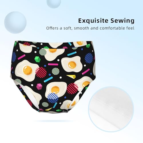 Textured Eggs And Geometric Figures Girls' Underwear Soft Cotton Little Girls Panties Comfort Briefs3