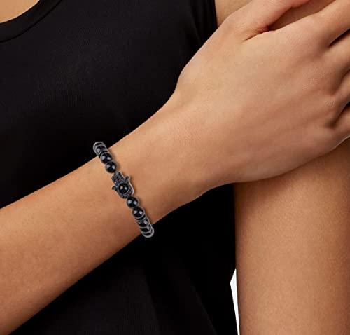 COAI Unisex Glücksarmband aus Edelstein mit Pavé-Inspiration Hamsa Hand Anhänger