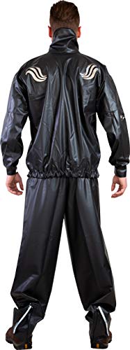 ALBA Waterproof Rain Suit for Motorcycles (Extra Extra Large, 2XL) (Black)