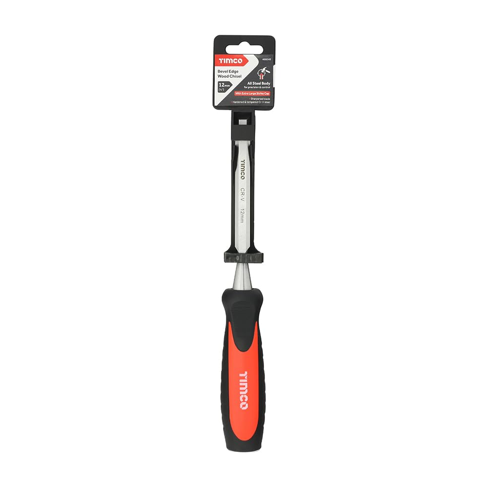 TIMCO - Bevel Edge Wood Chisel (Size 12mm - 1 Each), Red - Image 2