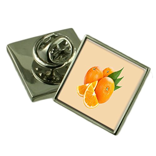 Épinglette orange et fruits en argent sterling livrée dans sa gift box