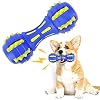 Dripex Kauspielzeug für Hunde, Hundespielzeug quietschendes Kauspielzeug interaktives Hundespielzeug aus Naturkautschuk für Training/Zahnreinigung (Hantel & Rindfleischgeschmack)
