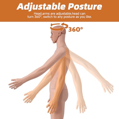 Full Body Mannequin, Adjustable Detachable Mannequin with Stand for Sewing, Tailoring, Cosplay Costume Design and Display (Female 69 inches)