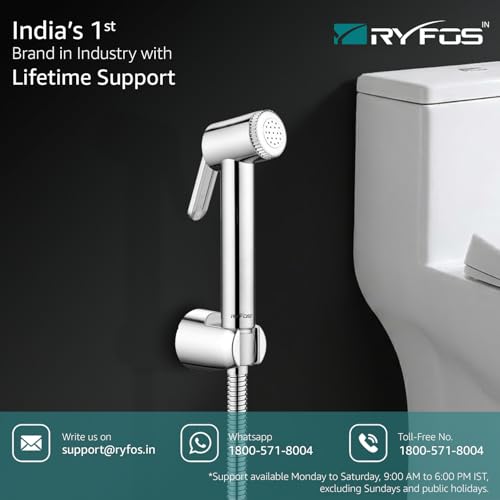 Image of India's 1st Lifetime Support Brand, R1020HF, ABS, Health Faucet | Jet Spray Gun for Toilet | Health Faucets | faucet for Toilet | 2-Piece, Chrome Finish
