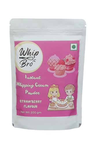 Image of WhipBro Whipping Cream Powder | Strawberry Flavour | Baking & Dessert Use (200 g)