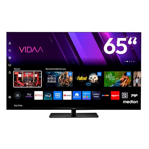 MEDION 163,9 cm (65 Zoll) Fernseher (Smart-TV, Dolby Vision HDR, VIDAA Store, Prime Video, Disney+, DAZN, Paramount+, HbbTV, PVR, Bluetooth, MD 865300)