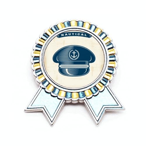 Broche chapeau de marin militaire en métal taille M : insigne vintage avec médaille honorifique
