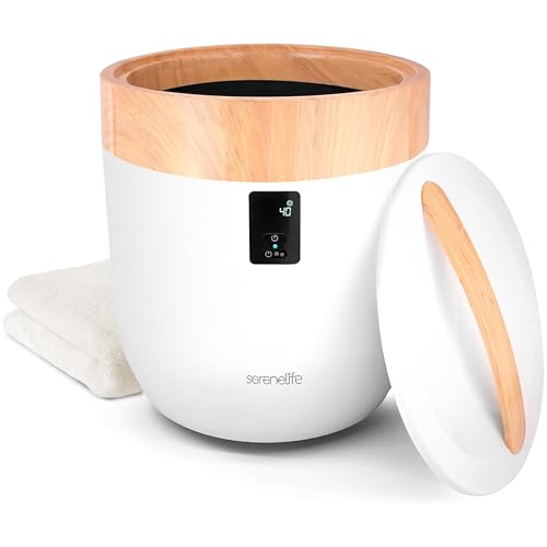 SereneLife Counter Towel Warmer Bucket - with Customized Fragrance for Spa and Bathroom, Luxury...
