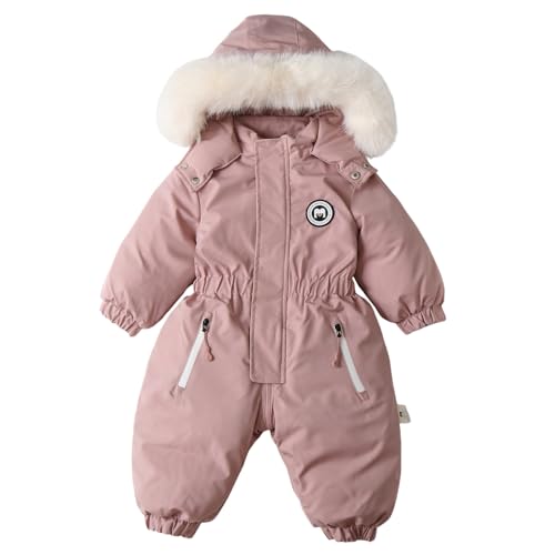 Infant Boys Girls Winter Thicken Hooded Coat Jacket Snowsuit Toddler Windproof Warm Jumpsuit Outwear Snow Wear Girls Overalls Size 8 (18-24 Months)