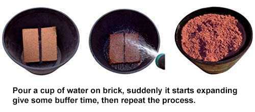 Image of MyOwnGarden Cocopeat Block 4-5 kg Cake Organic Soil Manure with 100% Organic Coir Pith Soil Manure for Kitchen and Terrace Gardening Expand Upto 75 litres of Cocopeat Powder