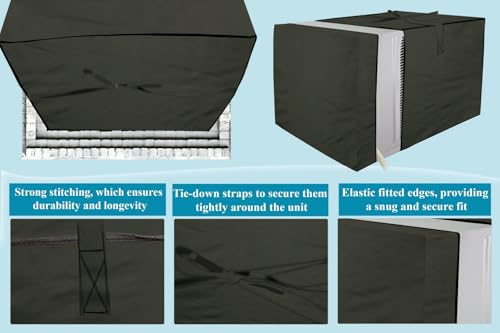 Image of The Furnishing Tree Elastic fit waterproof Polyester window ac cover compatible for Blue Star 2 Ton WFD324E Dustproof cover for inner and outer section, Military