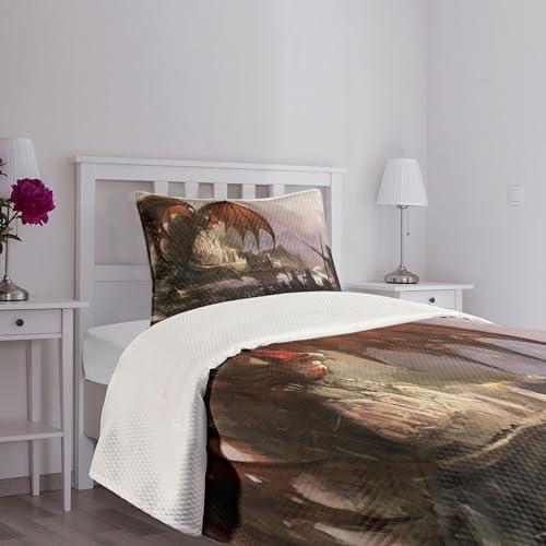 Colcha Lunarable Dragon con acolchado decorativo resistente al desgaste 8